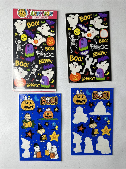 Vintage Sandylion Halloween Sticker Packs - Collectible Snoopy Decals Set - TreasuTiques