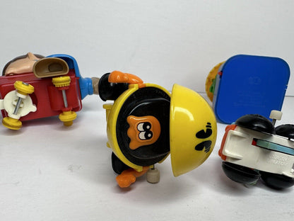 Vintage Tomy & Durham Wind-Up Toys Collection - Includes Pac-Man, Mickey Mouse, and More - Rare Nostalgic Lot from the 1970s - TreasuTiques