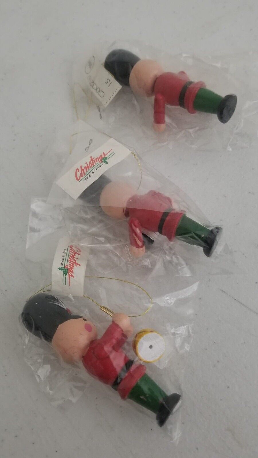 Vintage Hand-Painted Nutcracker Soldier Christmas Ornaments - Collectible Set of 3 from Taiwan - TreasuTiques