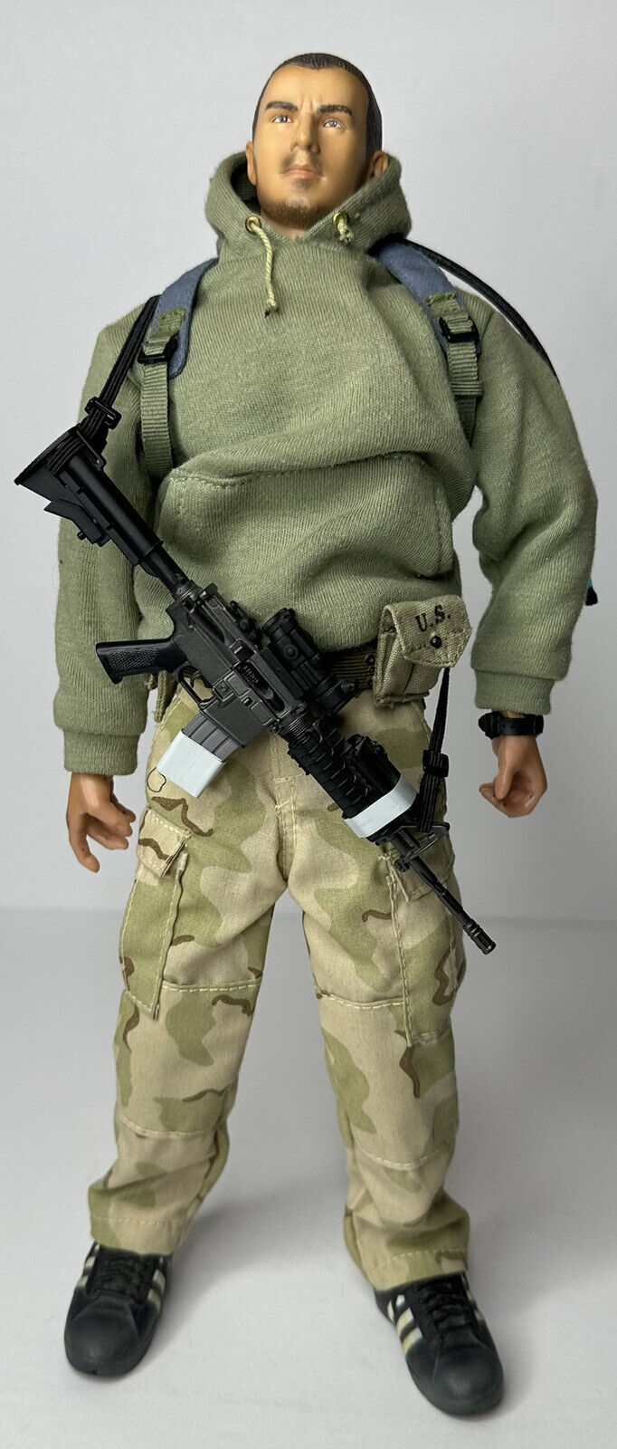 Authentic 1999 WWII Dragon Models 12" US Army Soldier Action Figure with Adidas Shoes - TreasuTiques