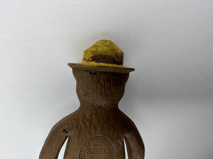 Authentic 1967 Vintage Smokey Bear Bendable Toy Doll - Rare Collectible 5.5" Figure - TreasuTiques