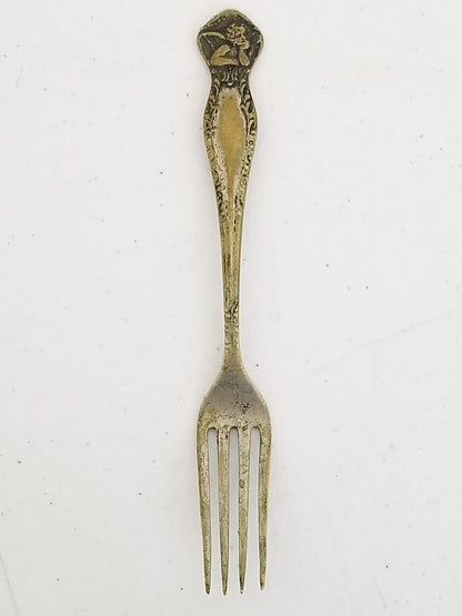 Vintage 1930s Charlie McCarthy Lorna Spoon and Fork Set - Art Deco Silverplate Collectible - TreasuTiques