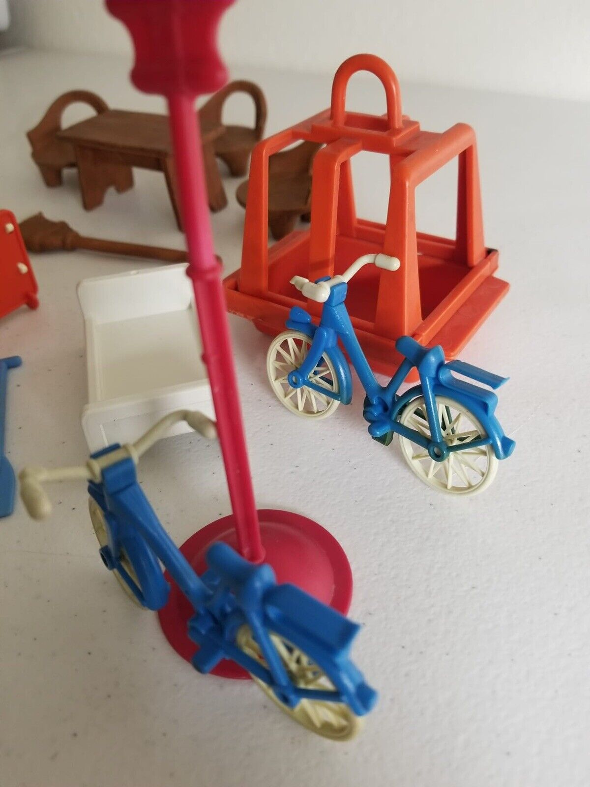 Rare 1978 Playmobil & 1981 Fisher Price Vintage Lot - 20 Accessories, Furniture, Bikes & More - TreasuTiques