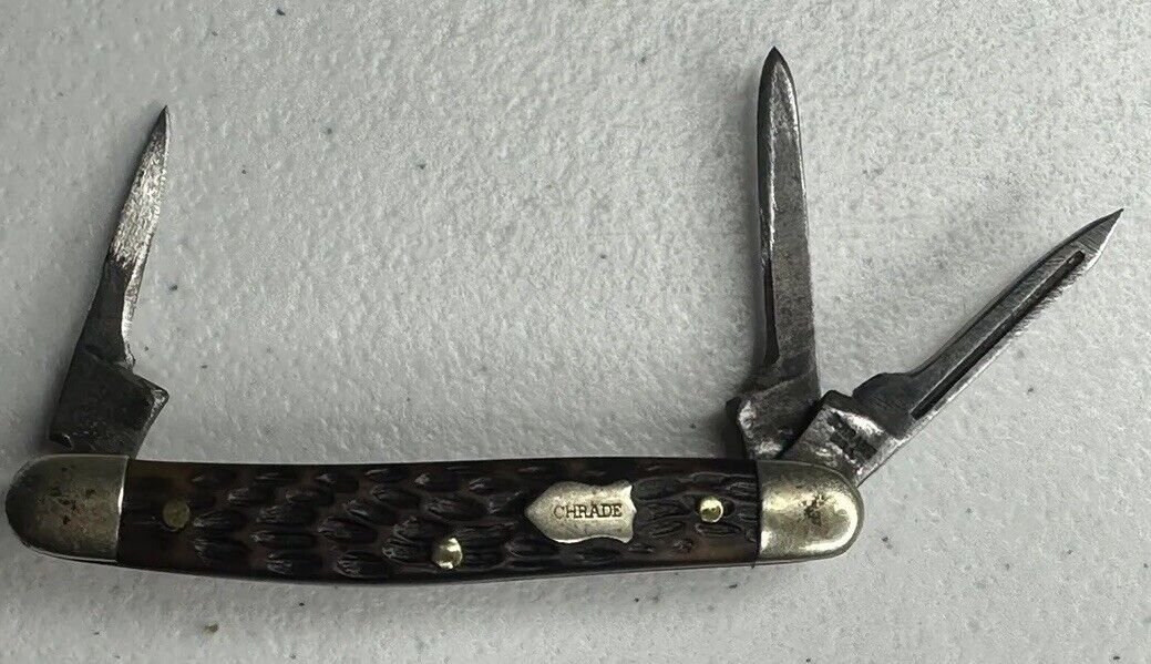 Vintage Schrade Walden #863 Whittler Stockman Pocket Knife - Classic 3-Blade Collectible USA - TreasuTiques