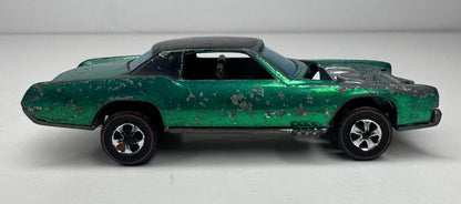 Vintage 1968 Hot Wheels Redline Custom Eldorado – Rare Metallic Green Diecast Model by Mattel - TreasuTiques