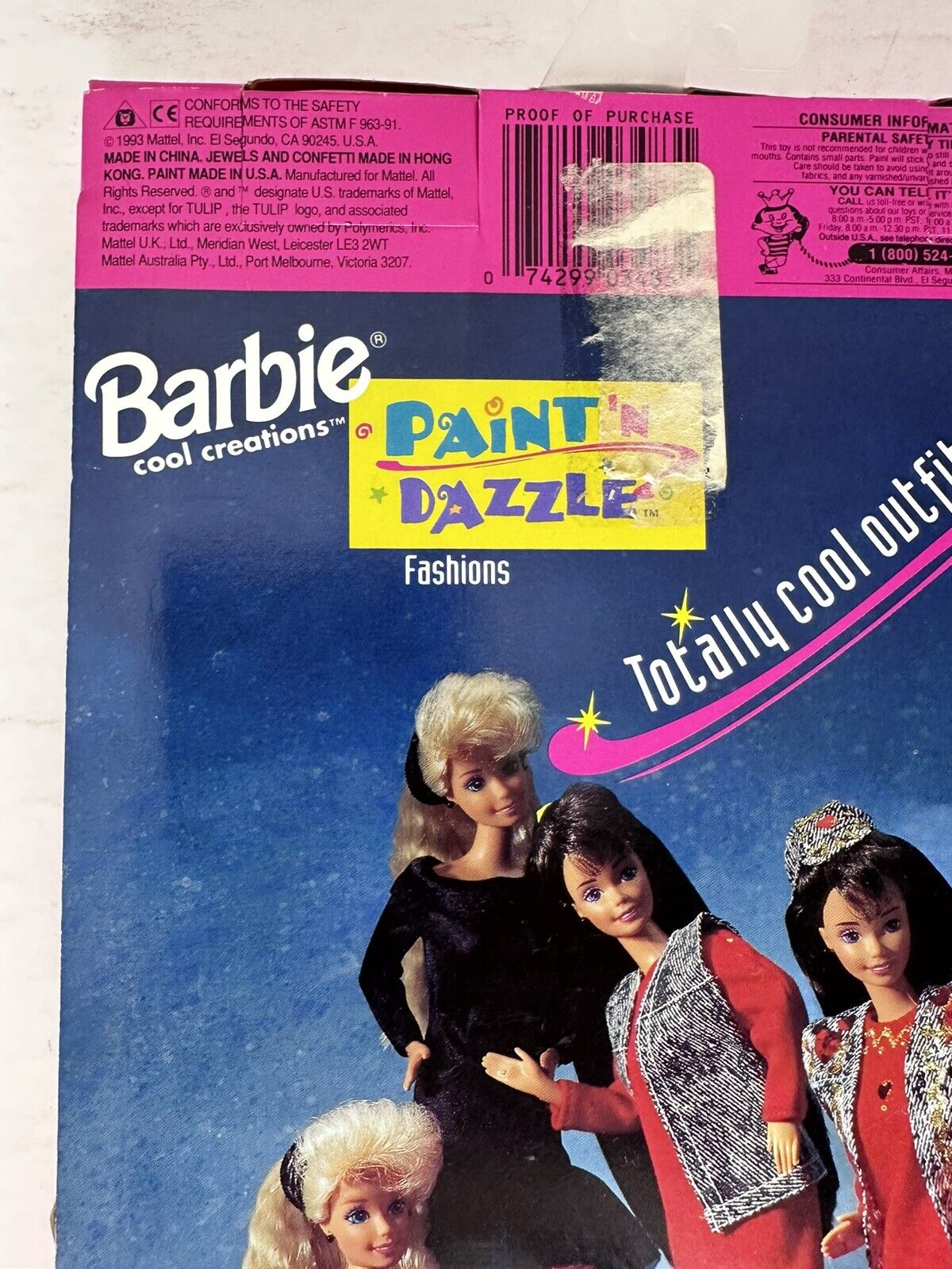New Sealed 1993 Barbie Paint & Dazzle Fashions - Vintage Mattel #3483 - TreasuTiques
