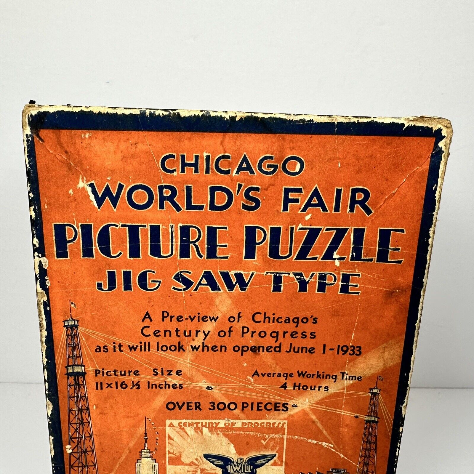 Rare 1933 Chicago World's Fair Jigsaw Puzzle - Vintage Collectible in Original Box - Piece Count Not Verified - TreasuTiques