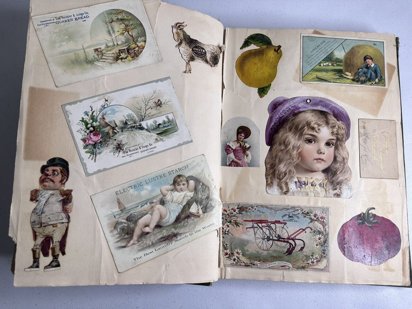 Antique 1880s-1900s Scrapbook Album with 250+ Cards - Tobacco, Advertising, and Rare Collectibles - TreasuTiques