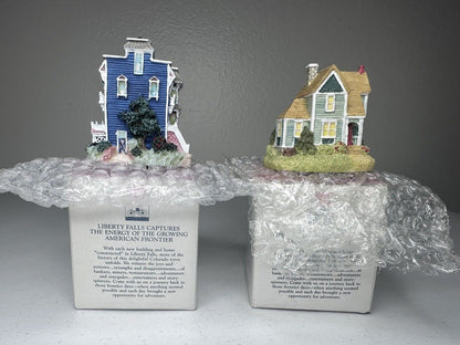 Vintage Liberty Falls Historical Miniatures - Governor’s Mansion & Clock Shop Collectible Set - TreasuTiques