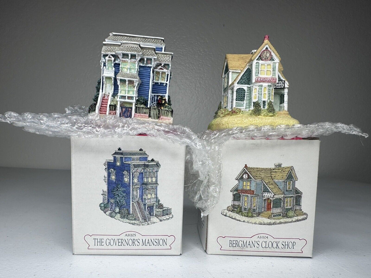 Vintage Liberty Falls Historical Miniatures - Governor’s Mansion & Clock Shop Collectible Set - TreasuTiques