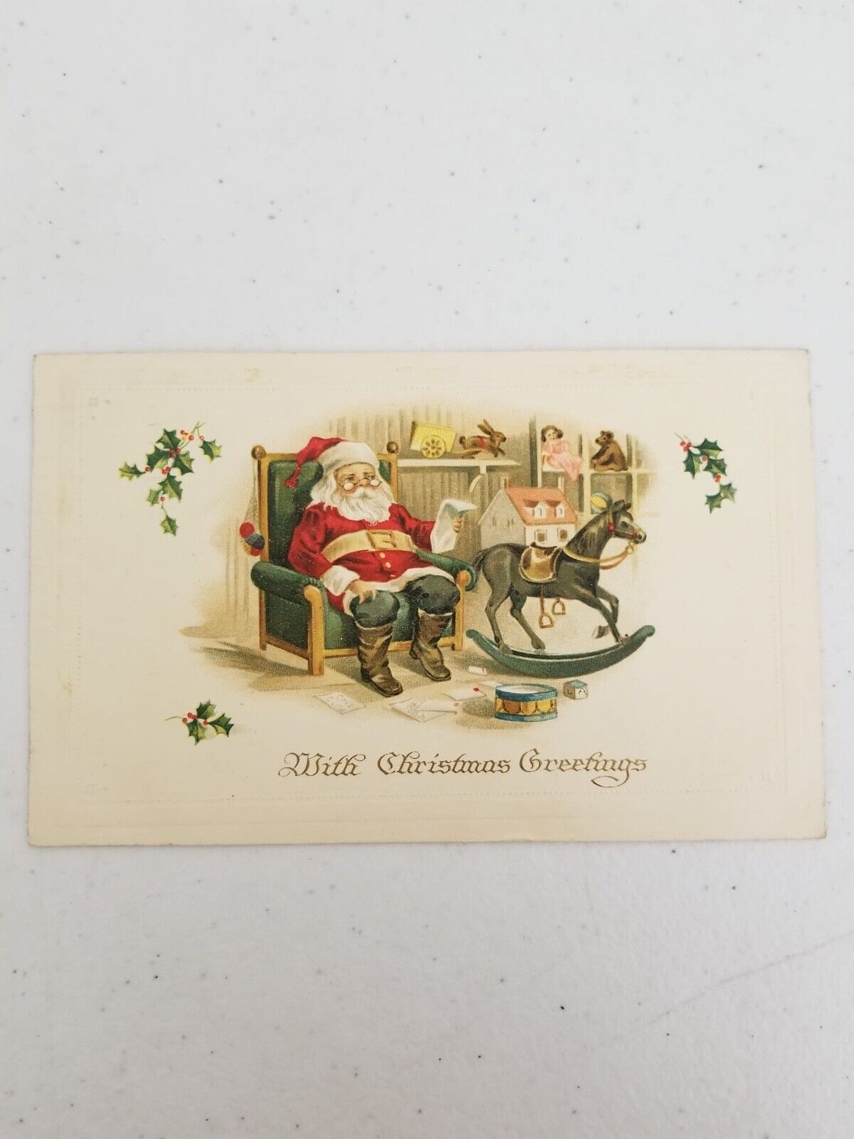 Vintage Early 1900s Santa and Holiday Postcard Trio - Collectible Christmas Cards with Personal Messages - TreasuTiques