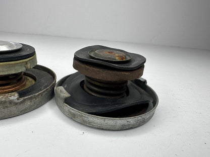 Authentic Trio of Vintage Riveted Radiator Caps - Classic Car Enthusiast's Dream Collectible - TreasuTiques