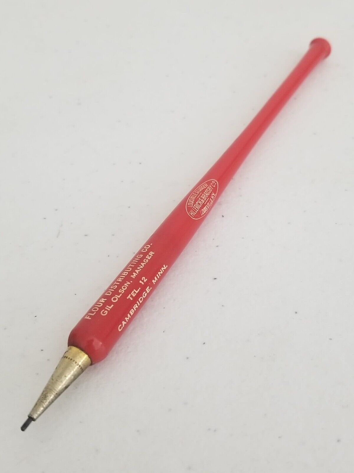 Vintage Rare Louisville Slugger Red Bat Mechanical Pencil - Collectible Promotional Advertising - TreasuTiques