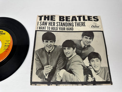 Vintage 1964 The Beatles "I Want to Hold Your Hand" / "I Saw Her Standing There" 45 RPM Vinyl Record - Capitol Records 5112 - TreasuTiques