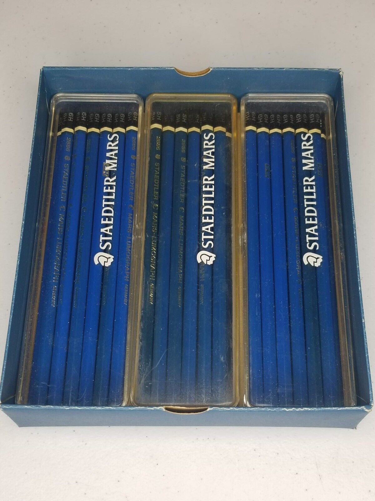 Vintage Staedtler Mars Lumograph Drawing Pencil Set - 6H & 5H in Original Display Case - TreasuTiques