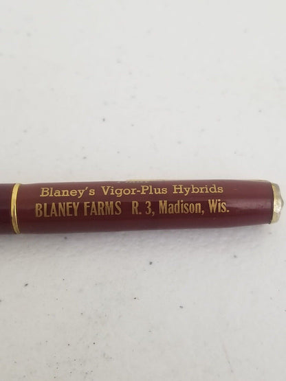 Vintage Ritepoint Mechanical Pencil - Blaney Farms Promotional Collectible, Maroon & Gold - TreasuTiques