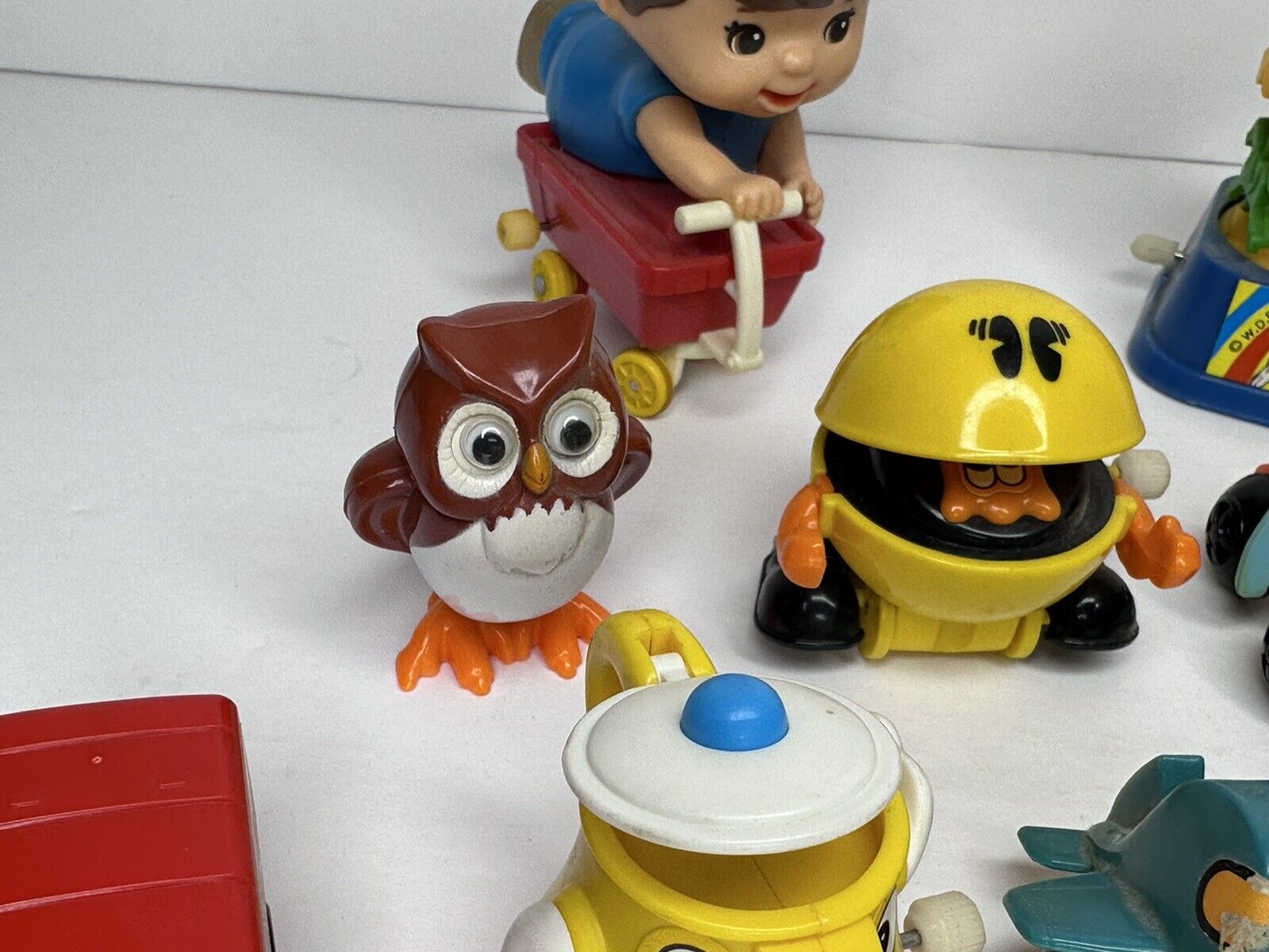 Vintage Tomy & Durham Wind-Up Toys Collection - Includes Pac-Man, Mickey Mouse, and More - Rare Nostalgic Lot from the 1970s - TreasuTiques