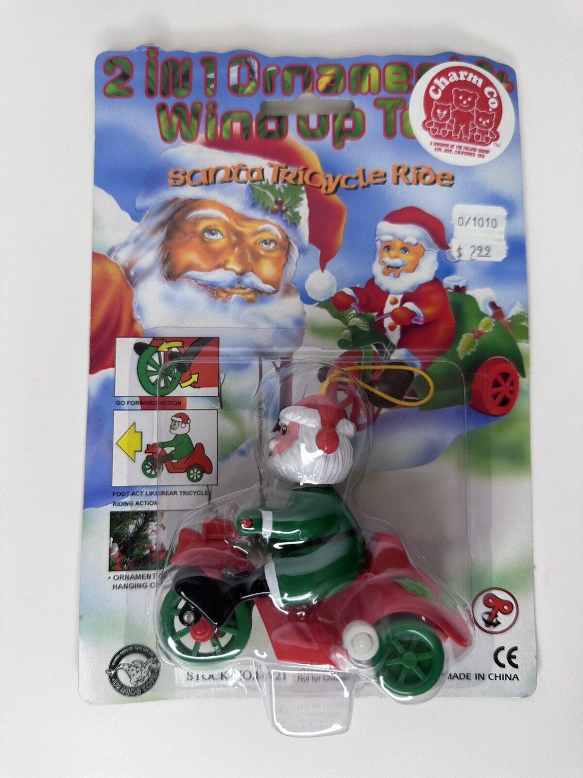 Vintage Christmas Santa Wind-Up Tricycle - 2-in-1 Ornament & Classic Toy - TreasuTiques