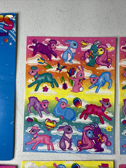 Rare Vintage Lisa Frank Sticker Sheets - 6-Piece Set with Card Back - Collectible 1990s Nostalgia - TreasuTiques