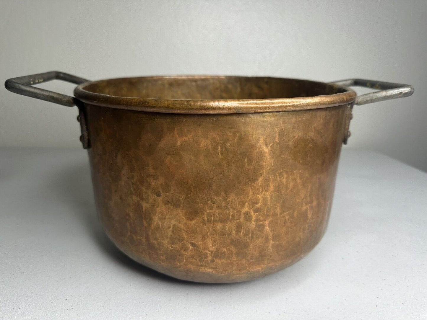 Antique Early 1800s Hand-Hammered French Copper Stew Pot with Dovetail Joints - 10.5" Vintage Cookware - TreasuTiques