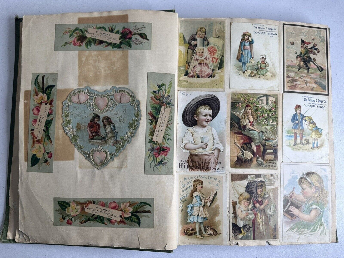 Antique 1880s-1900s Scrapbook Album with 250+ Cards - Tobacco, Advertising, and Rare Collectibles - TreasuTiques