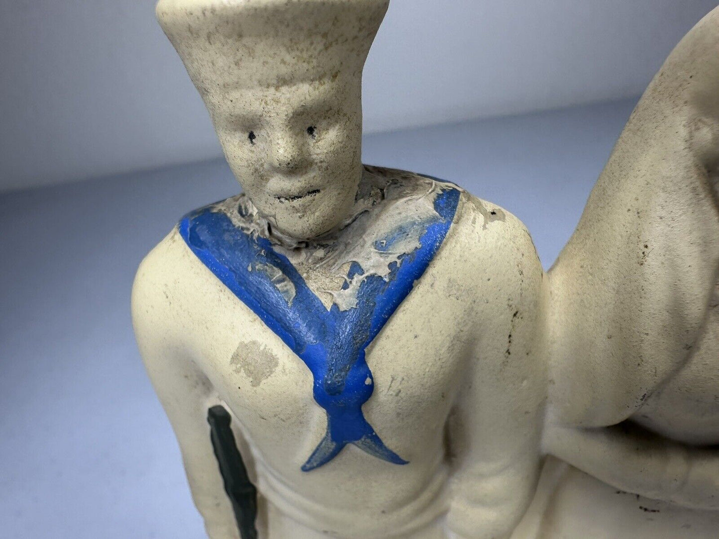 Rare WWI Military Nurse and Sailors Ceramic Statue - US Navy & Army Patriotic Collectible - TreasuTiques