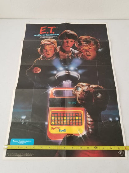 Vintage 1982 E.T. The Extra-Terrestrial Speak & Spell Texas Instruments Poster - Rare Collectible - TreasuTiques
