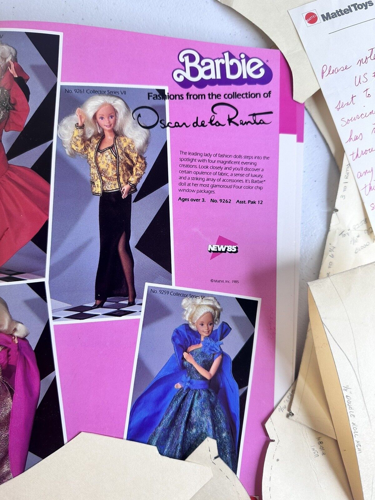 Exclusive 1985 Mattel Barbie Fashion Mockup - Rare Vintage Oscar De La Renta Collection - TreasuTiques