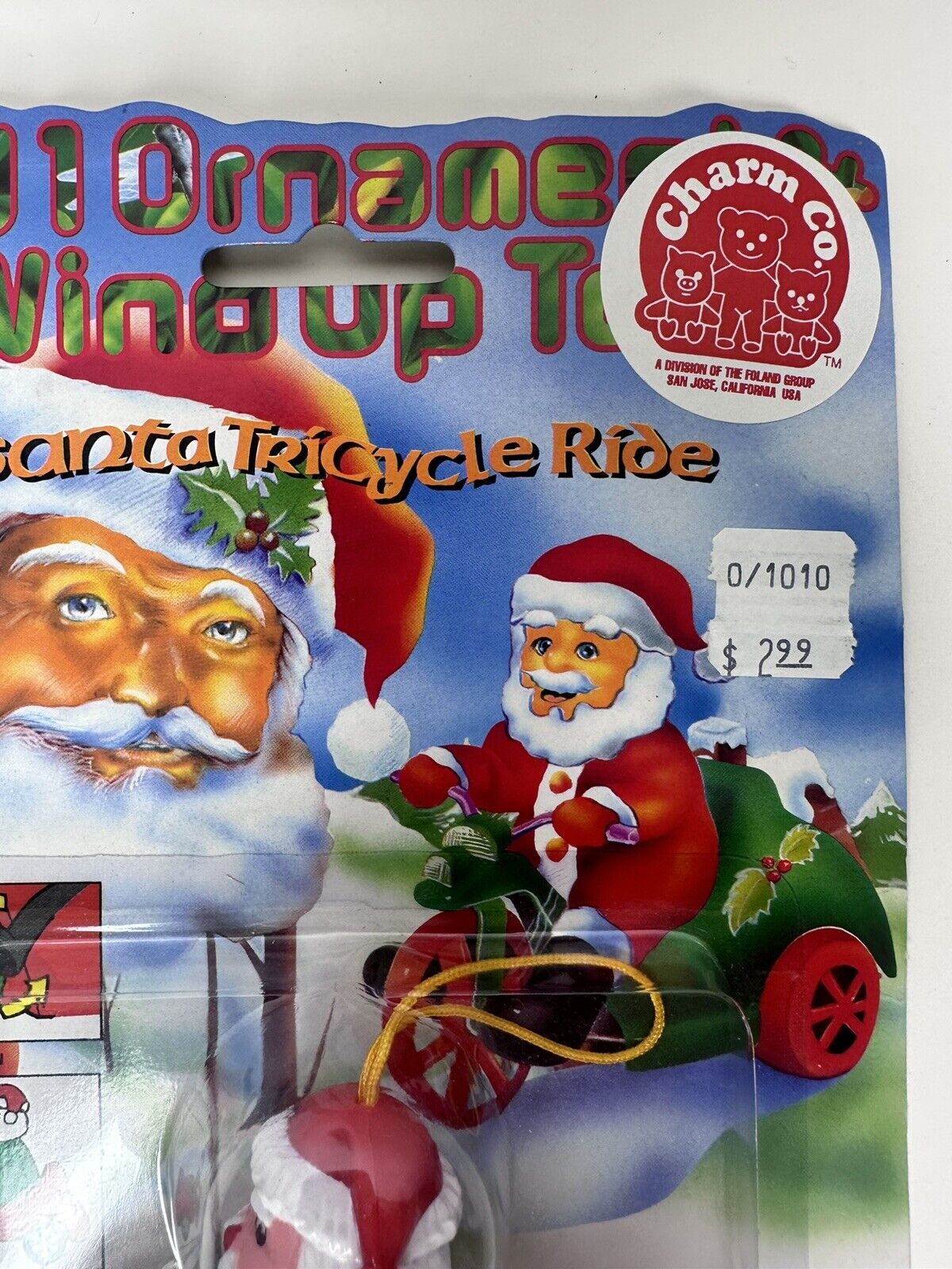 Vintage Christmas Santa Wind-Up Tricycle - 2-in-1 Ornament & Classic Toy - TreasuTiques