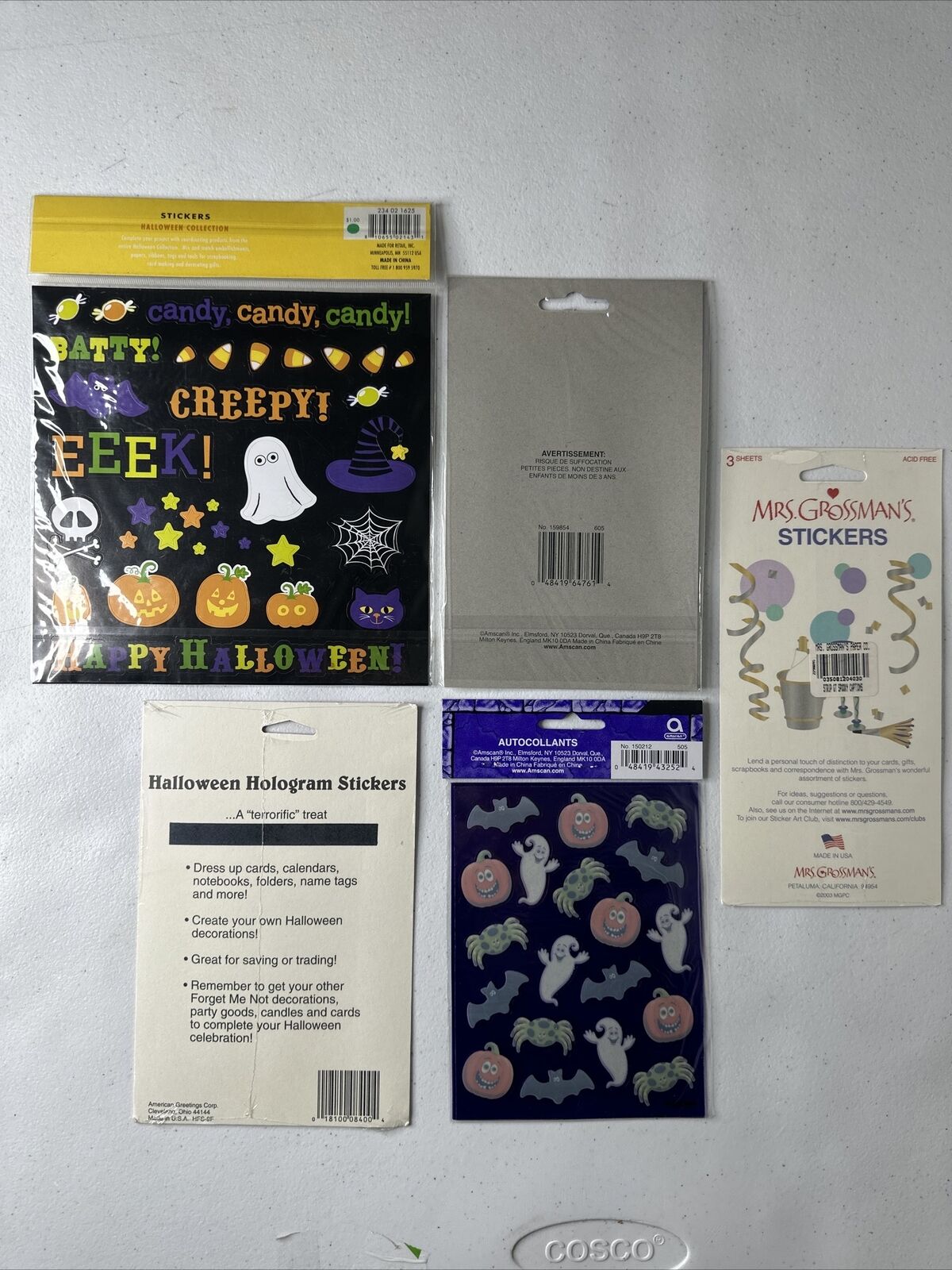 Vintage Halloween Stickers 6-Pack Lot - Mixed Brands, Amscan & More Sealed - Spooky Collectible Set - TreasuTiques