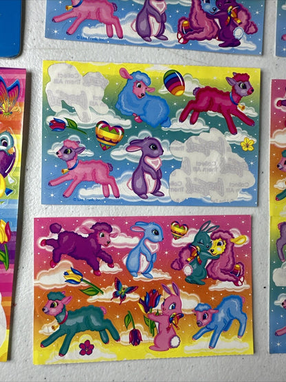 Rare Vintage Lisa Frank Sticker Sheets - 6-Piece Set with Card Back - Collectible 1990s Nostalgia - TreasuTiques