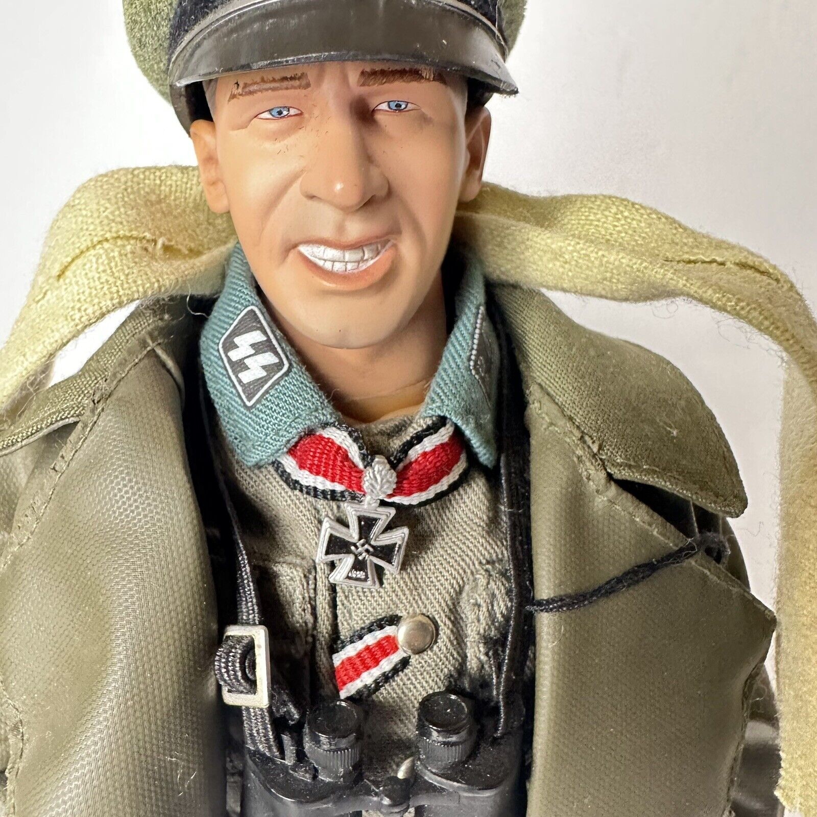 1999 Dragon WWII German SS Officer Kurt Meyer 12" Action Figure - Highly Detailed Collectible with Binoculars and Trench Coat - TreasuTiques