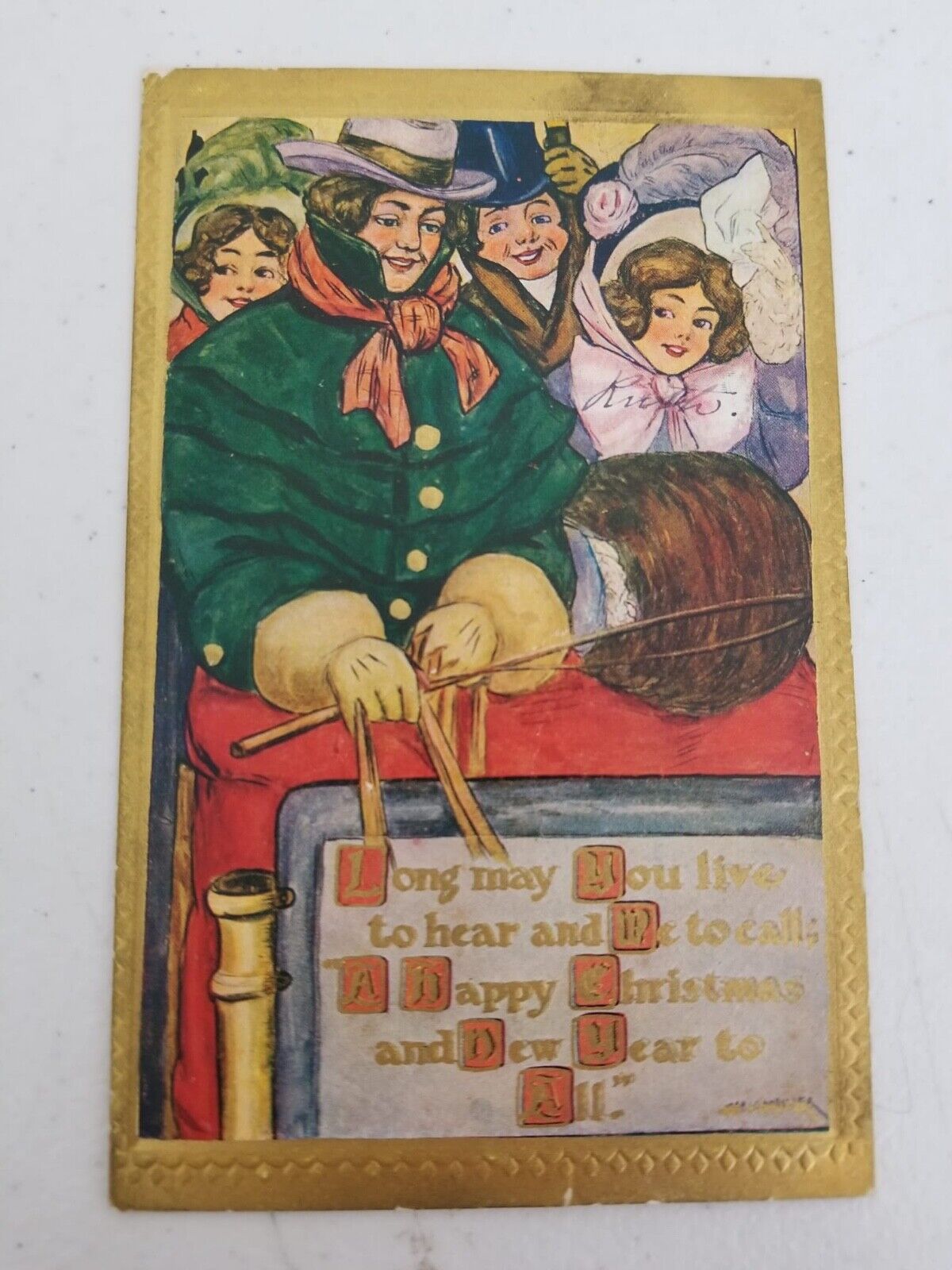 Rare Antique Yuletide Greetings Cards Set - Santa Claus, 1917 Joyful Set - TreasuTiques