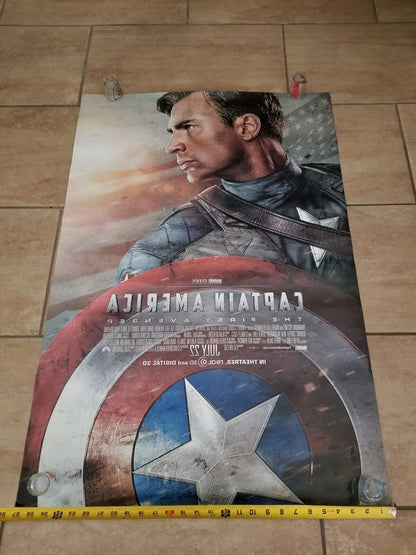 Rare Vintage Captain America Movie Marquee Poster - The First Avenger (2011), 40x27 - TreasuTiques
