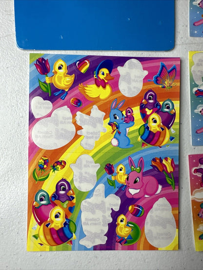 Rare Vintage Lisa Frank Sticker Sheets - 6-Piece Set with Card Back - Collectible 1990s Nostalgia - TreasuTiques