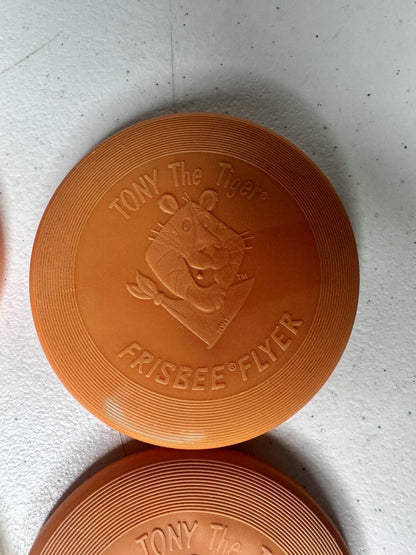 1988 Kellogg's Tony The Tiger Mini Frisbee Flyer Discs - Set of 4 Collectible Vintage Toys - TreasuTiques