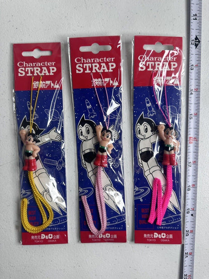 Vintage 90s Astro Boy Atom Figure Strap Collectible 3-Pack - Tezuka Japan Import - TreasuTiques