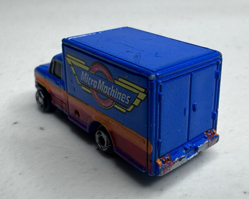 Vintage Micro Machines Ford Econoline Delivery Van - Blue Logo Collectible Miniature - TreasuTiques