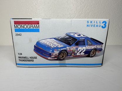 Vintage Monogram 1991 #22 Maxwell House Thunderbird Stock Car Model Kit 1/24 Sca - TreasuTiques