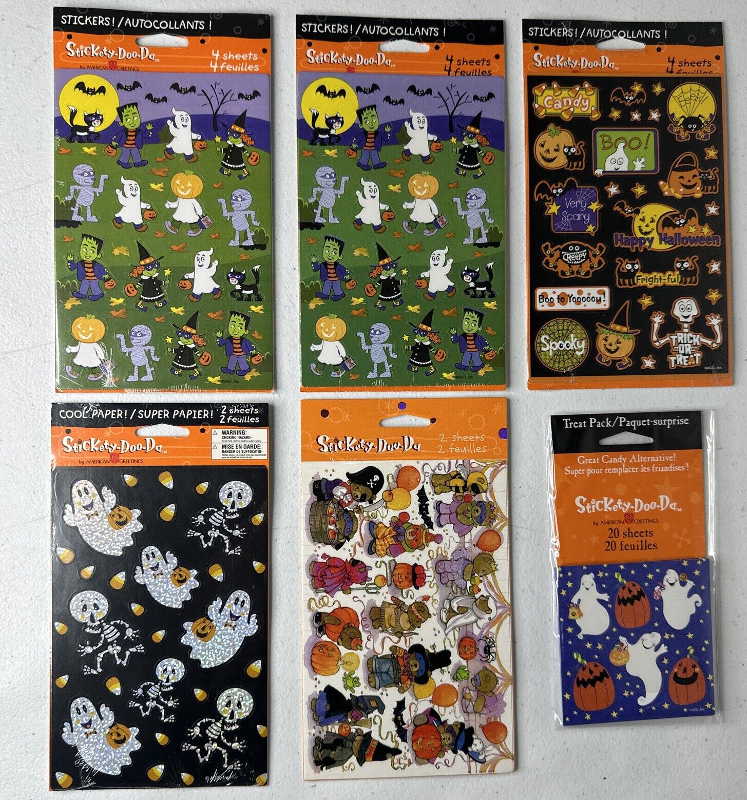 Set of Vintage Halloween Stickers by American Greetings and Stickety-Doo-Da - Retro Collectible Lot - TreasuTiques