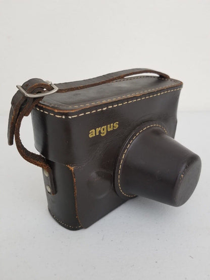Vintage Argus C3 Match-Matic Rangefinder Camera Kit with Leather Case & Manual - Iconic Mid-Century Photography Collectible - TreasuTiques