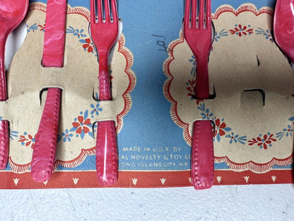 Antique 1930s Red Plastic Junior Cutlery Set by Ideal Novelty – Nostalgic Vintage Find - TreasuTiques