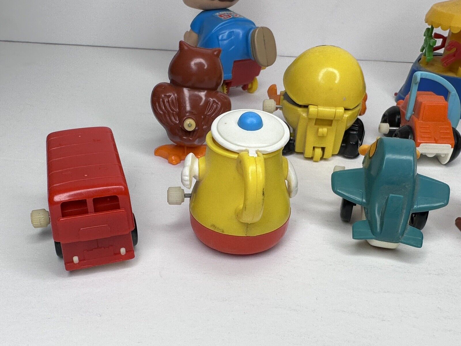 Vintage Tomy & Durham Wind-Up Toys Collection - Includes Pac-Man, Mickey Mouse, and More - Rare Nostalgic Lot from the 1970s - TreasuTiques