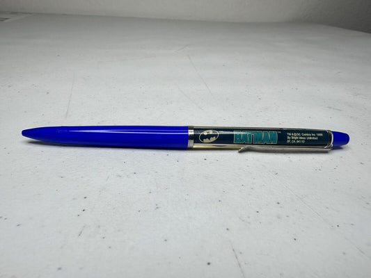 Rare 1989 Blue Batman Floating Action Pen - Denmark Edition - Batmobile Imagery - Vintage DC Comics Collectible - TreasuTiques