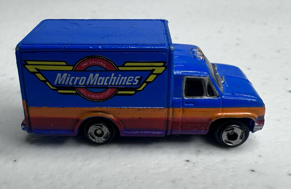 Vintage Micro Machines Ford Econoline Delivery Van - Blue Logo Collectible Miniature - TreasuTiques