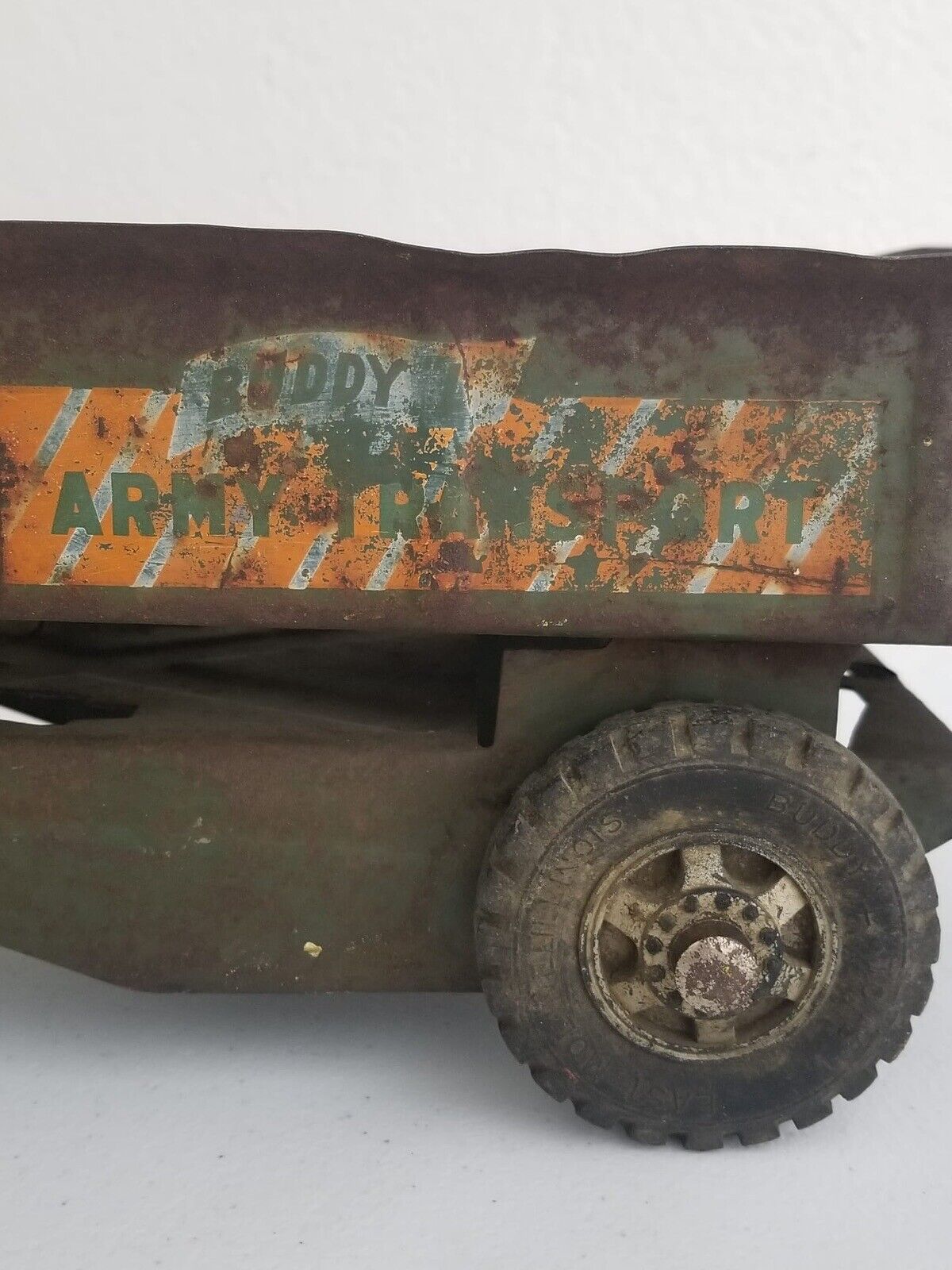 Vintage Buddy L Army Supply Corps Pressed Steel Truck - Rare Military Collectible - TreasuTiques