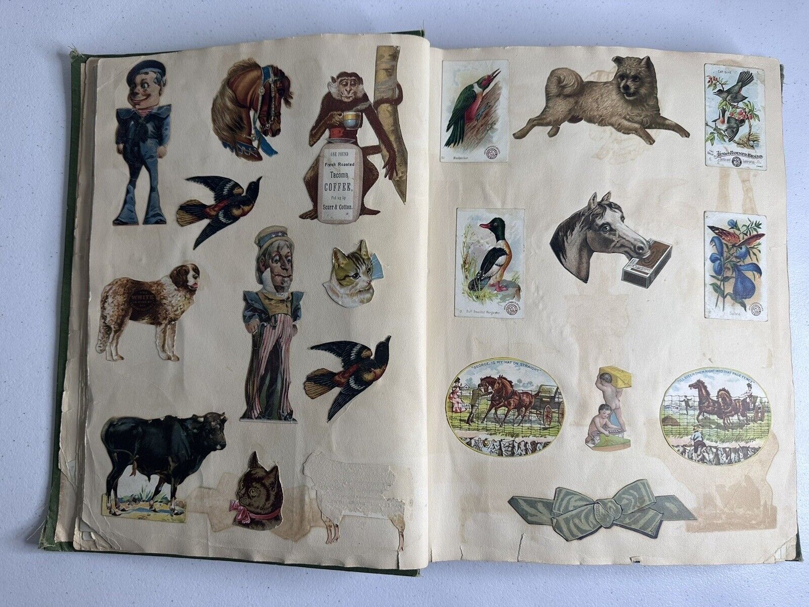 Antique 1880s-1900s Scrapbook Album with 250+ Cards - Tobacco, Advertising, and Rare Collectibles - TreasuTiques