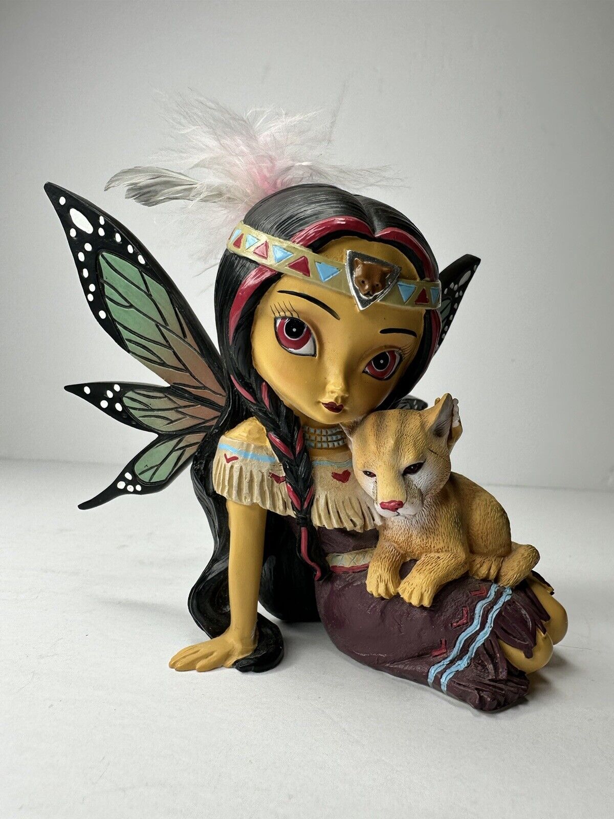 Exquisite Spirit Maidens Figurine by Hamilton - "Bravery of Spirit" Fairy with Fawn - Native American Inspired Collectible - TreasuTiques