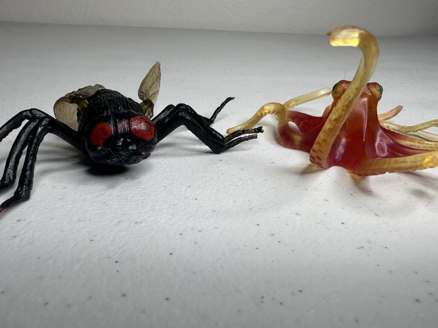 Vintage 1960s 70s Rubber Octopus & Fly Creatures - Rare Hong Kong Lot of 2 - TreasuTiques