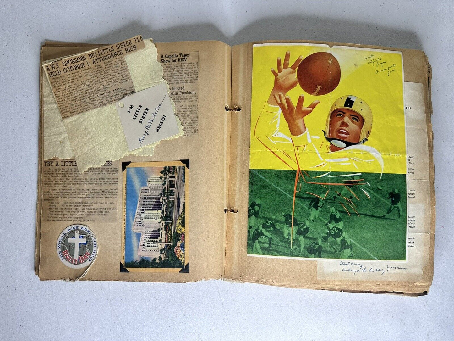 1952 Rose Bowl Memorabilia Scrapbook - Rare Vintage Historical Photos & Clippings Collection - TreasuTiques